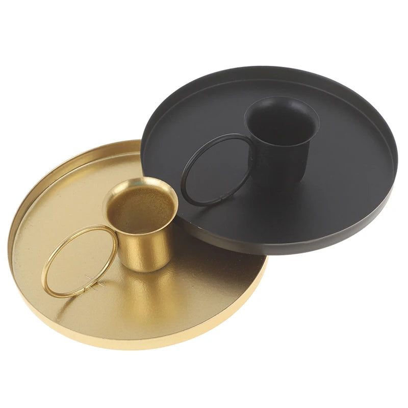 Black Gold Iron Pillar Candle Holder – Wedding & Home Decor Candle Holder Nixie