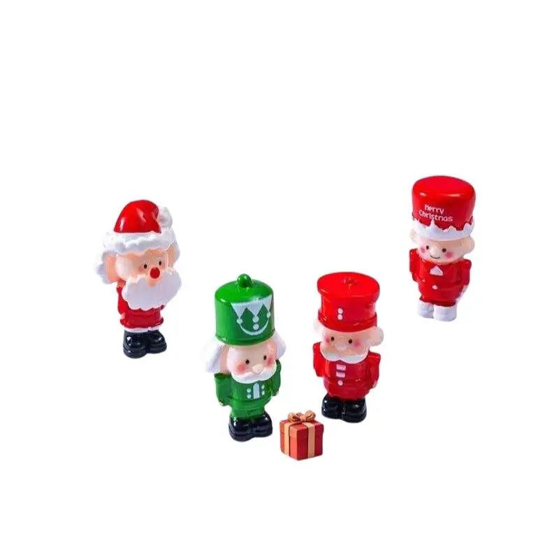 Mini Christmas Elf Figurines Set of 4 – Resin Fairy Garden Decor Holiday Resin Figurines Nixie