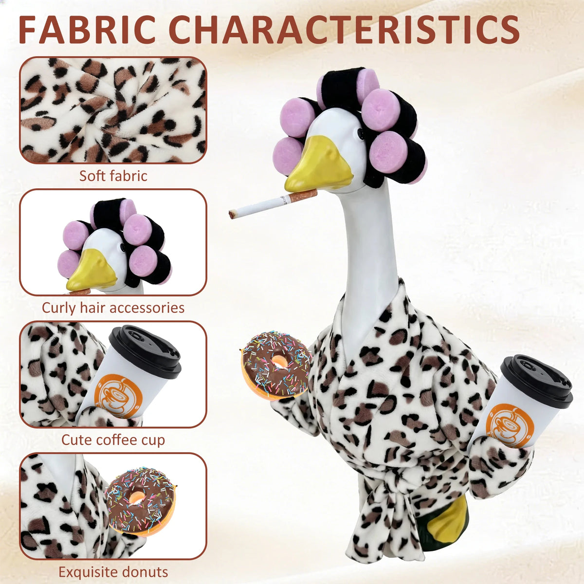 Lady Porch Goose Outfits – 6 Bathrobe & Dress Styles for 23" Statues Goose Statue Costume Nixie