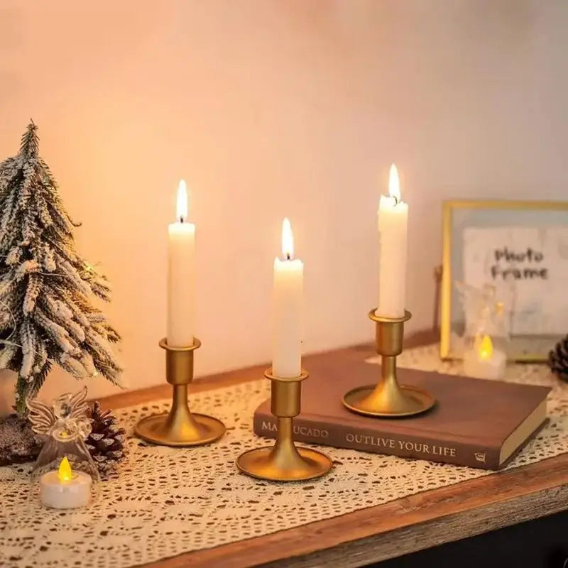 Retro Metal Chamberstick Candle Holder | Iron Table Decor Candle Holder Nixie
