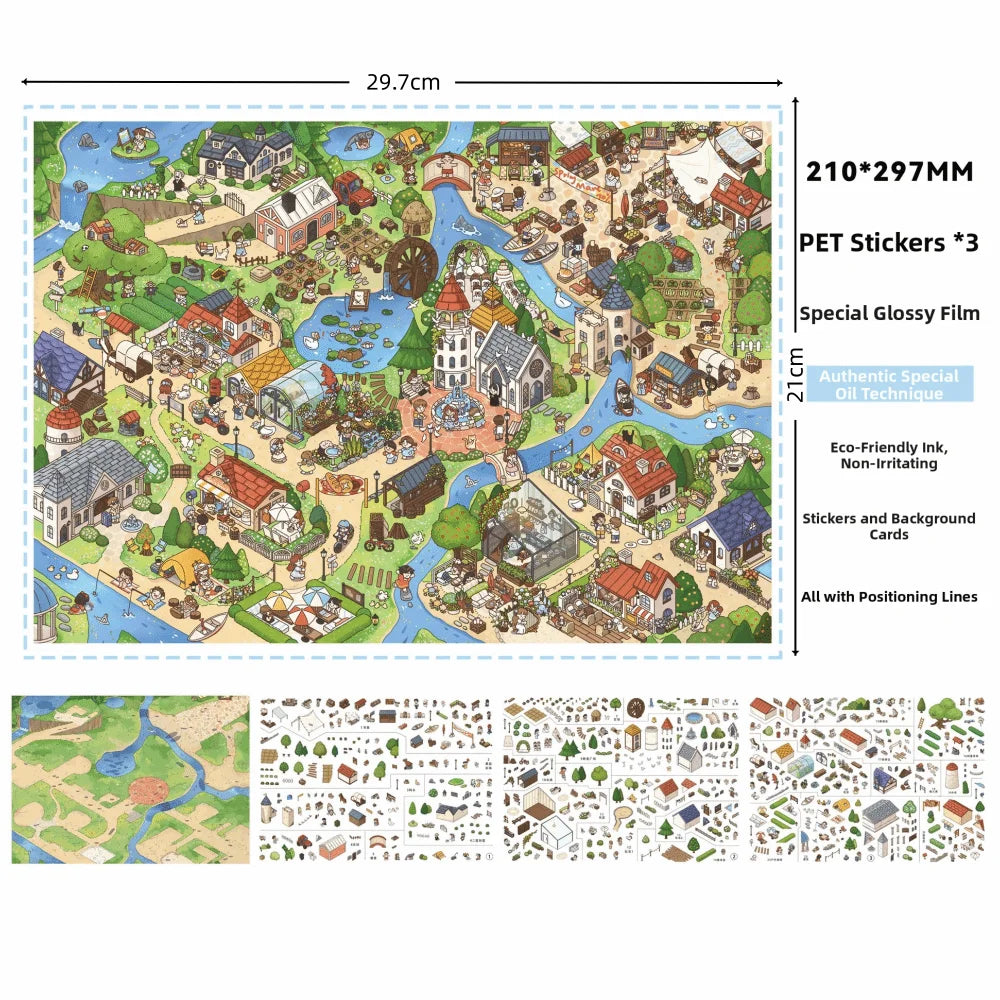 3D Stacking Travel Scene Stickers – PET Die-Cut Scrapbook Sheets Scrapbook Stickers Nixie A