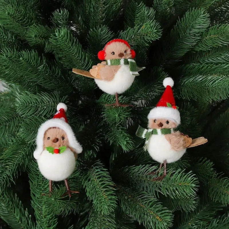 Christmas Plush Bird Ornaments – Xmas Tree & Home Decor Christmas Tree Ornament Nixie