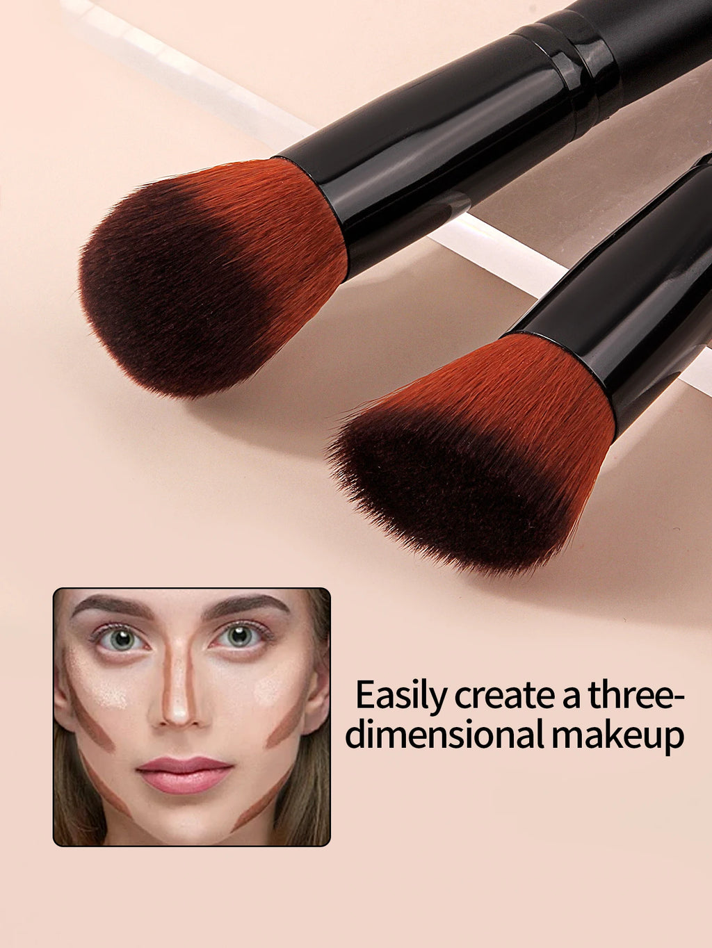 2Pcs Makeup Brush Set – Contour & Blush Brushes | Nixie Makeup Brush Set Nixie