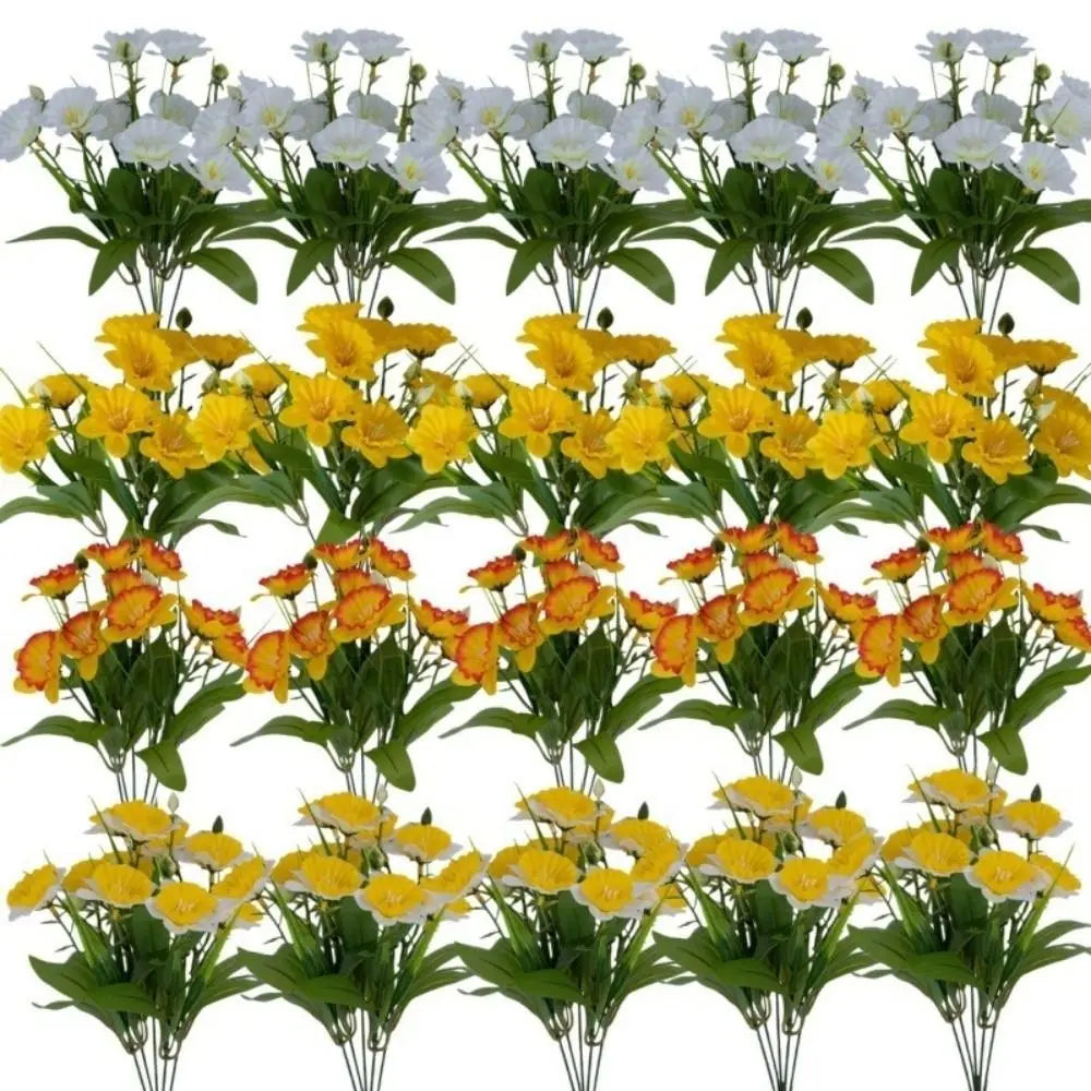 Silk Artificial Daffodil Bouquet 36cm – Lifelike Wedding Flowers Artificial Flower Bouquet Nixie