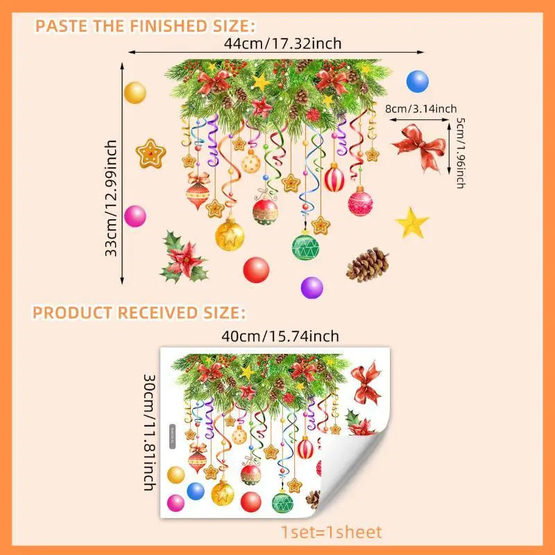 Christmas Window Clings Removable Waterproof PVC Decals Window Clings Nixie