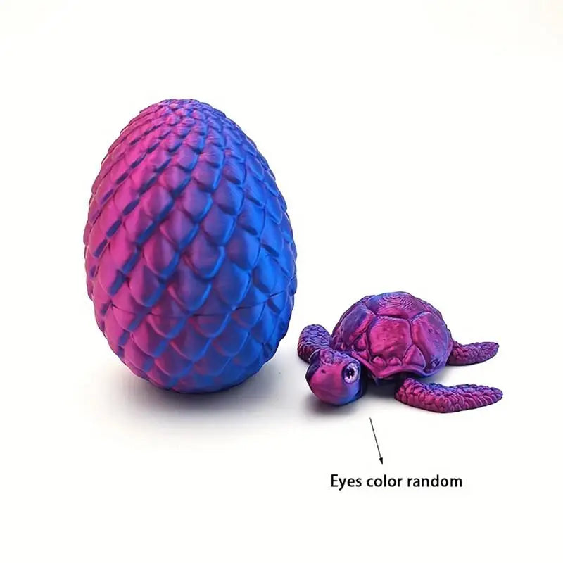 3D Printed Movable Sea Turtle Sculpture – Flexible Joint Ornament Decorative Figurine Nixie Purple
