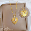 Luxury Heart Pendant Necklace Gold Stainless Steel Choker Pendant Necklace Nixie XL2606-258