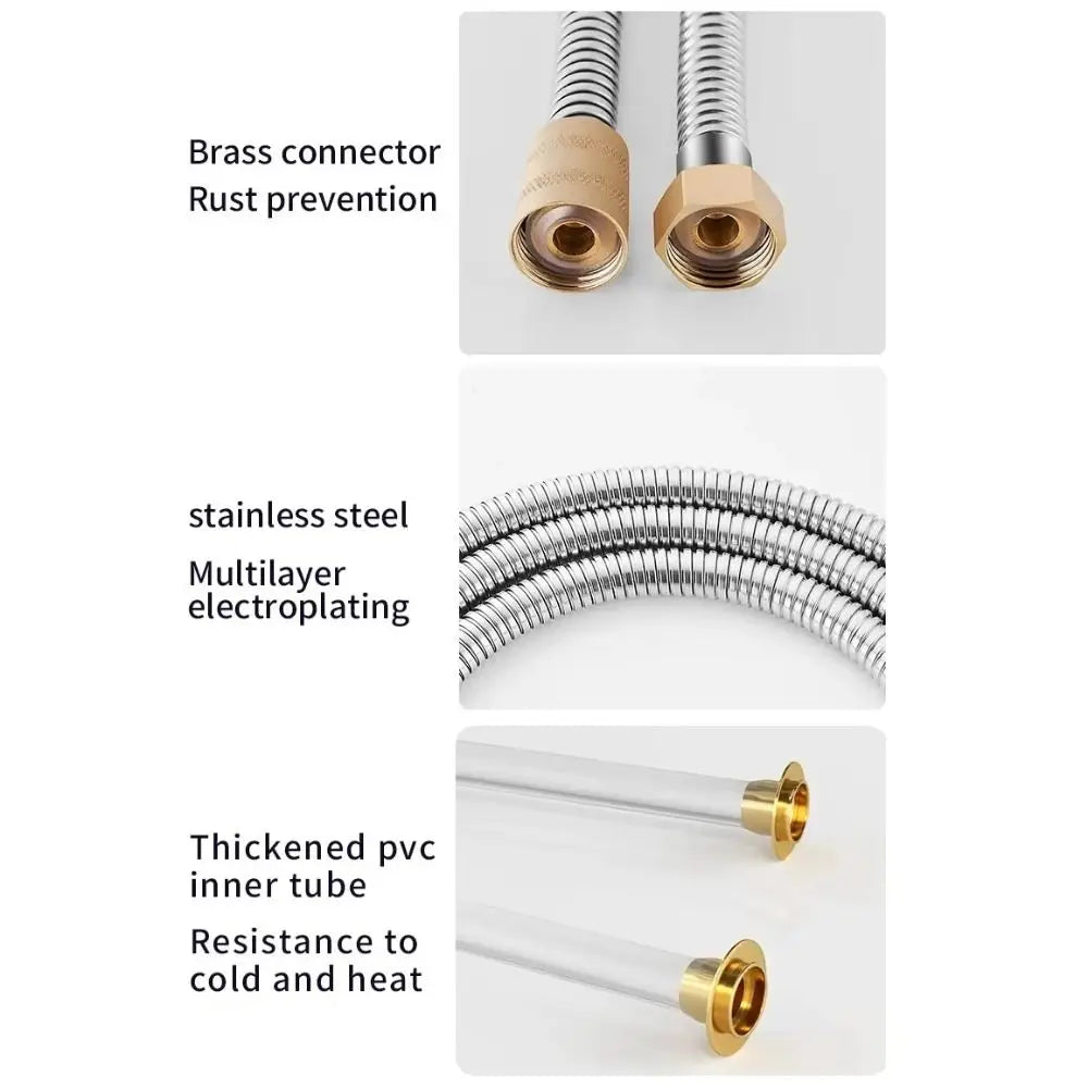 Flexible Stainless Steel Shower Hose 1.5m 2m 3m – Universal Fit Shower Hose Nixie