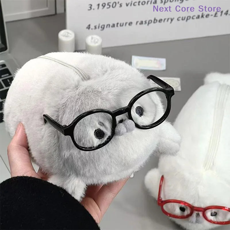 Cute Plush Seal Pencil Case – Large Capacity Stationery Bag Plush Pencil Case Nixie