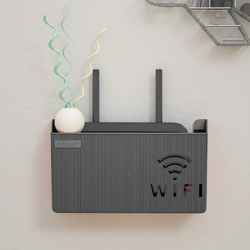 Wall Mounted WiFi Router Rack & Cable Management Storage Box Router Storage Rack Nixie
