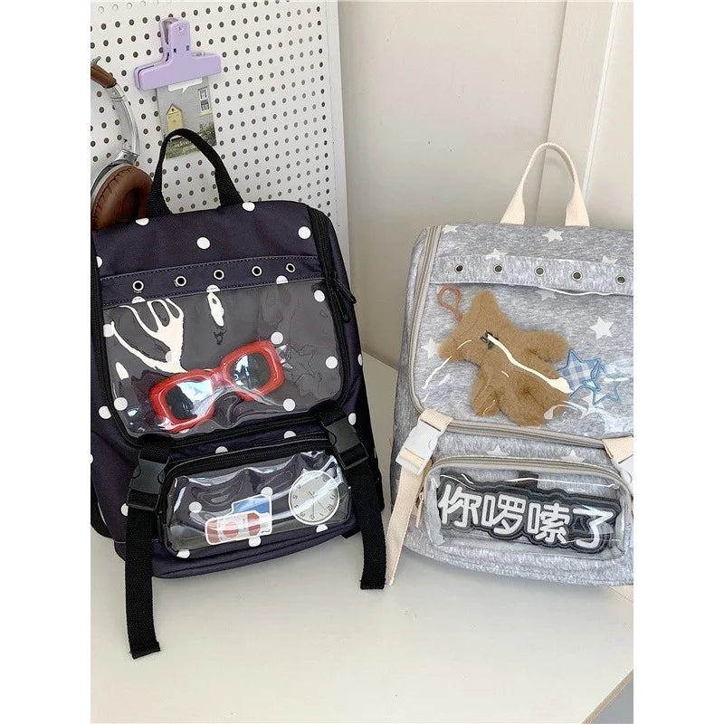 Polka Dot Star Transparent Backpack – Cute Lightweight Women's Bag Women's Backpack Nixie