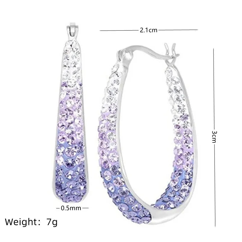 Retro Double Color Diamond Circle Stud Earrings for Women Stud Earrings Nixie