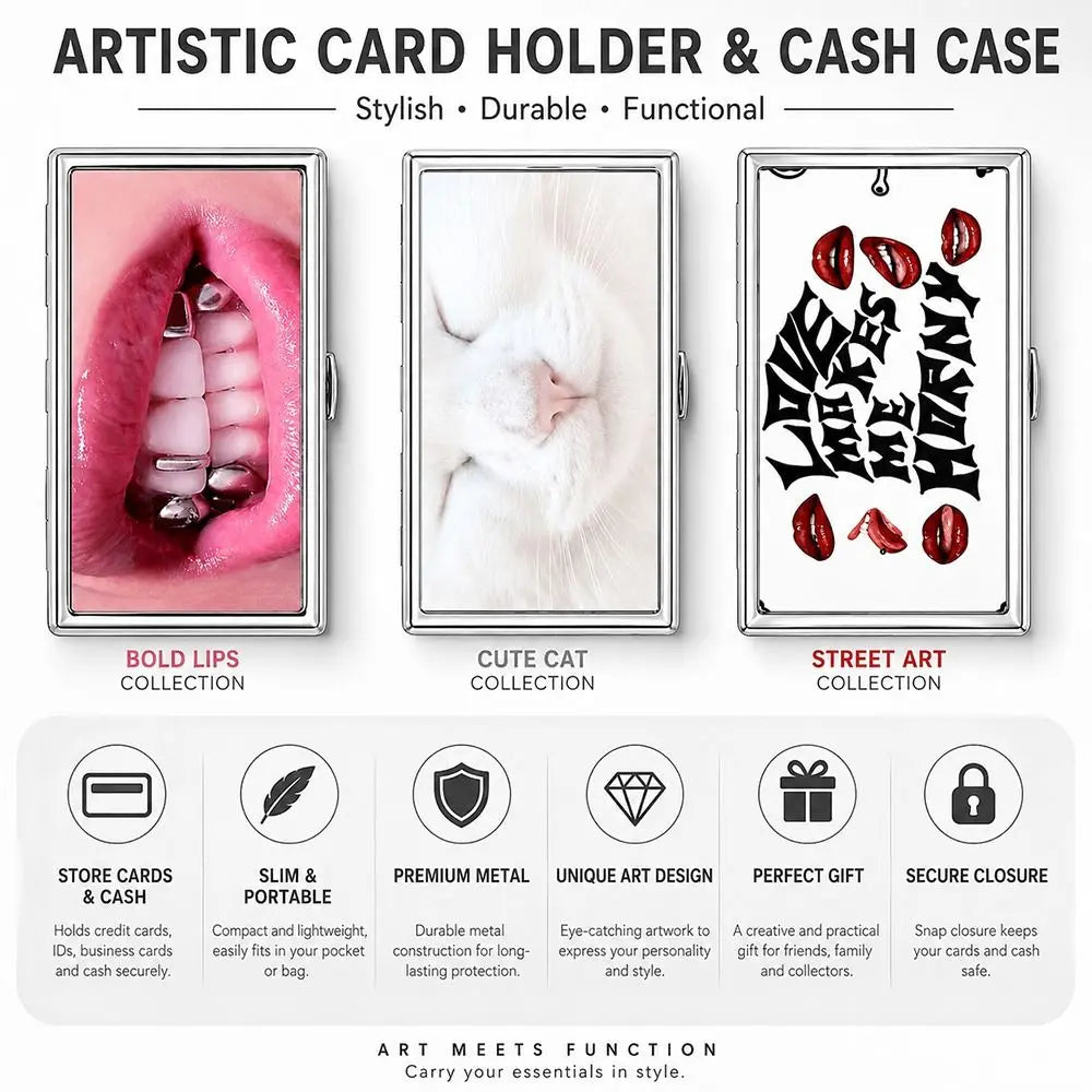 Vintage Metal Card Case – Snap-Close ID & Credit Card Holder