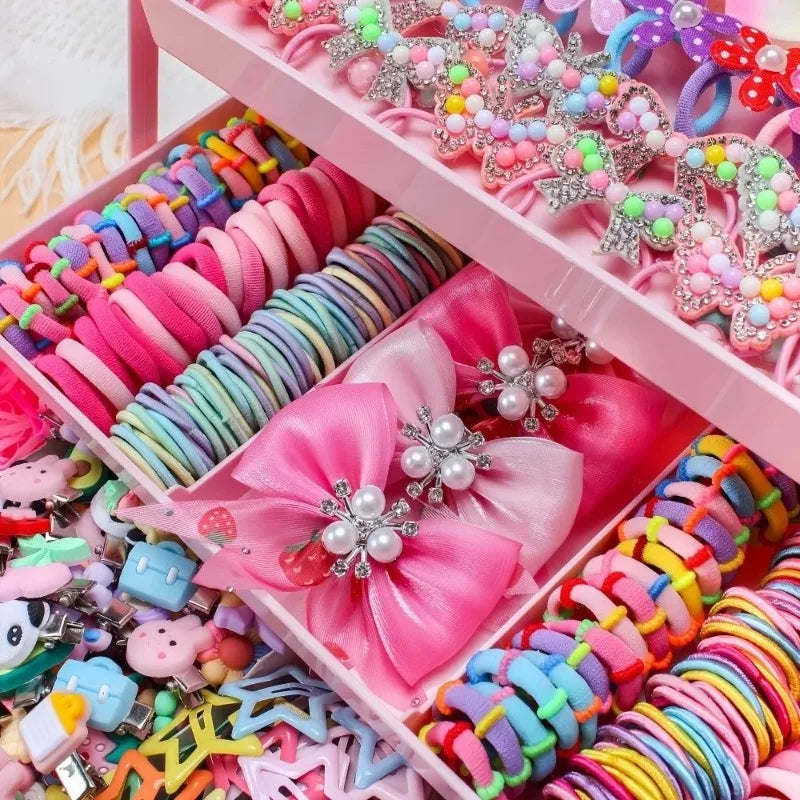 850PCS Girls Grosgrain Ribbon Hair Ties & Elastic Hair Bands Kids Hair Accessories Nixie