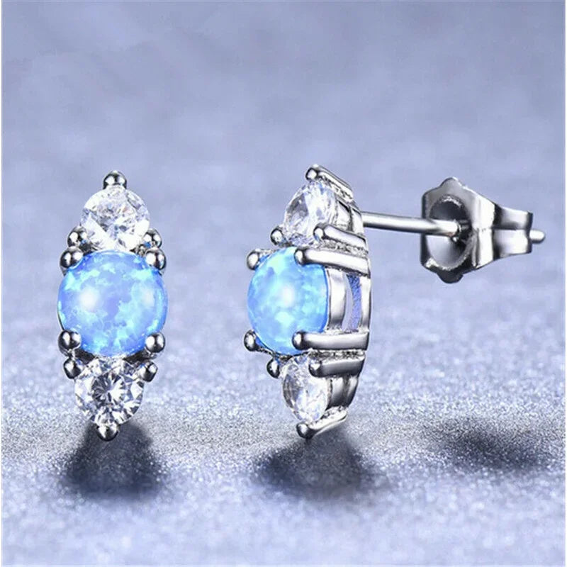 Women's Pink Simulated Opal Dangle Stud Earrings | Wedding Gift