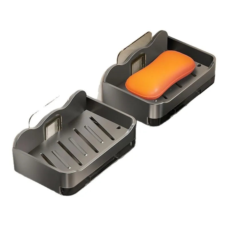 Wall-Mounted Soap Holder Box with Hook – No Drilling, ABS Soap Holder Nixie