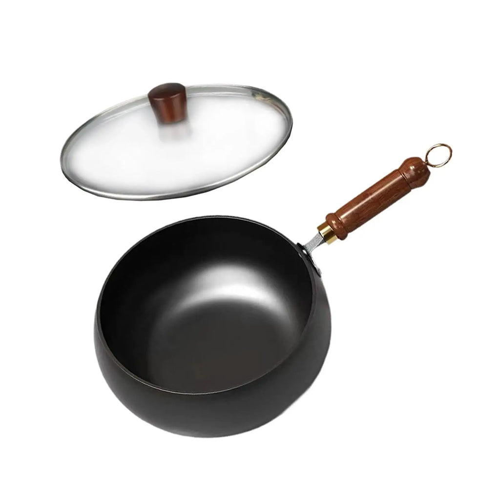 9.5" Carbon Steel Nonstick Wok Pan – Gas & Induction Carbon Steel Wok Nixie 24cm glass lid 24cm