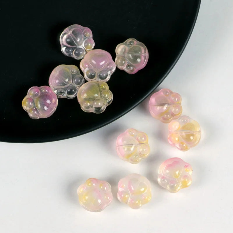 20pcs Cat Claw Glass Beads 13x15mm DIY Jewelry Making DIY Jewelry Beads Nixie