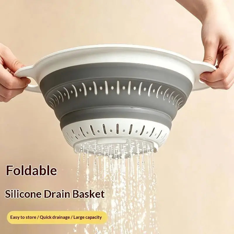 Collapsible Silicone Drainer Basket | Folding Washing Bowl Collapsible Drainer Basket Nixie