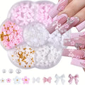 500PCS 3D Nail Art Kit – Resin Bows, Pearls & Shapes Nail Art Kit Nixie sku5