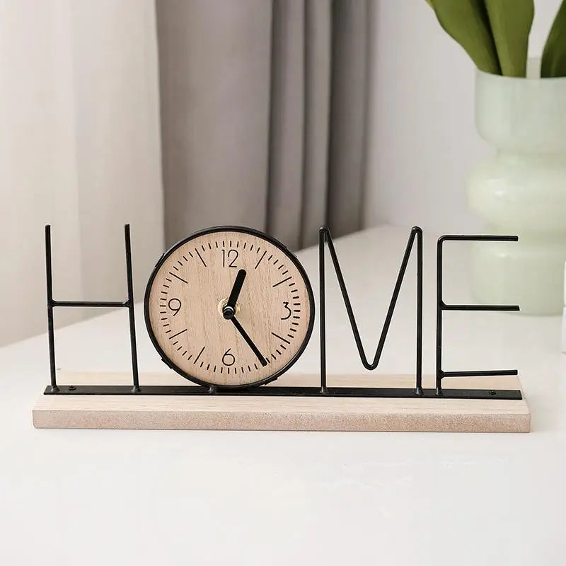 Nordic Wooden Table Clock – Minimalist Home Décor Piece Decorative Table Clock Nixie