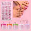 150pcs Press On Toe Nails – French Square Pink Toenail Set Press On Toenails Nixie 2-150PCS