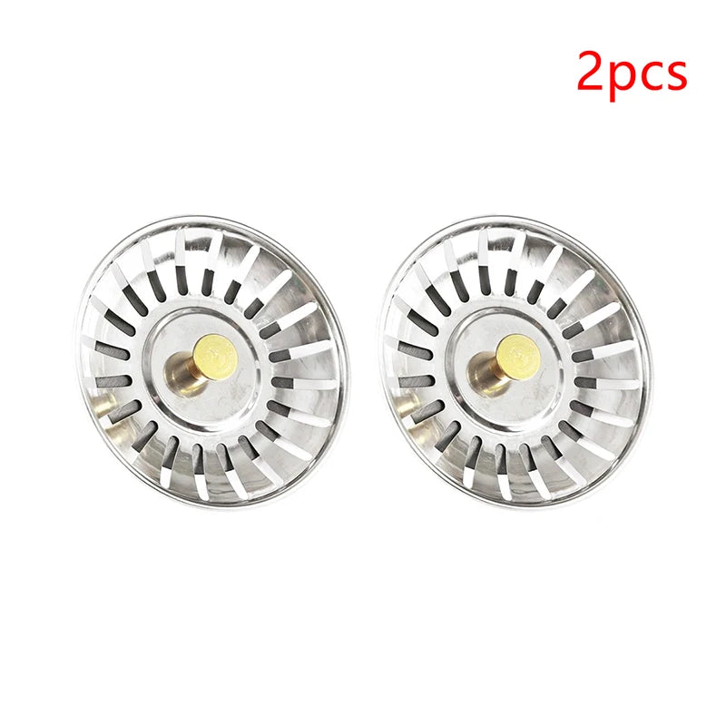 2-Pack Stainless Steel Sink Strainer & Drain Stopper Filter Sink Strainer Stopper Nixie Gold
