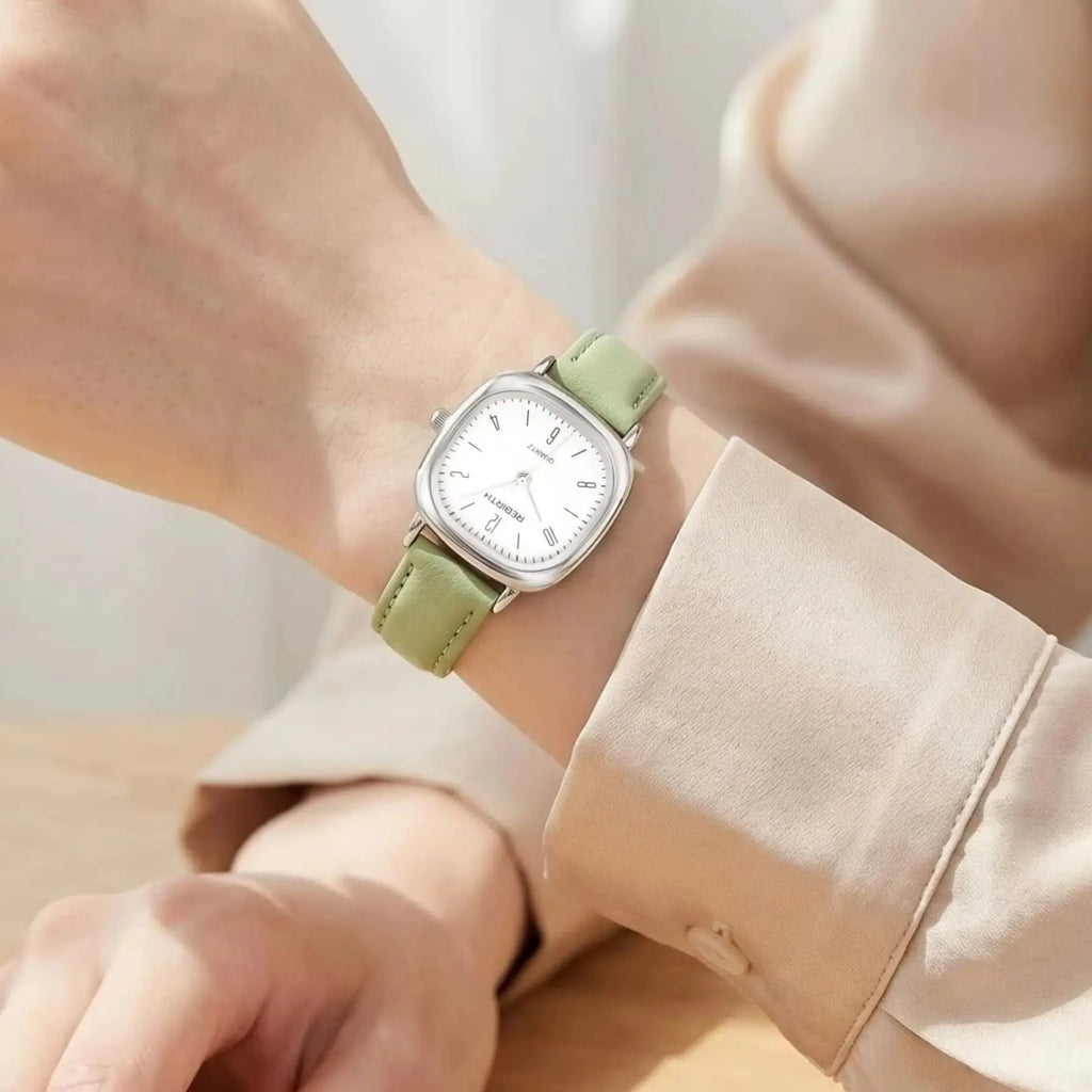 REBIRTH Roman Scale Quartz Watch | Leather Band, Water-Resistant Quartz Wrist Watch Nixie