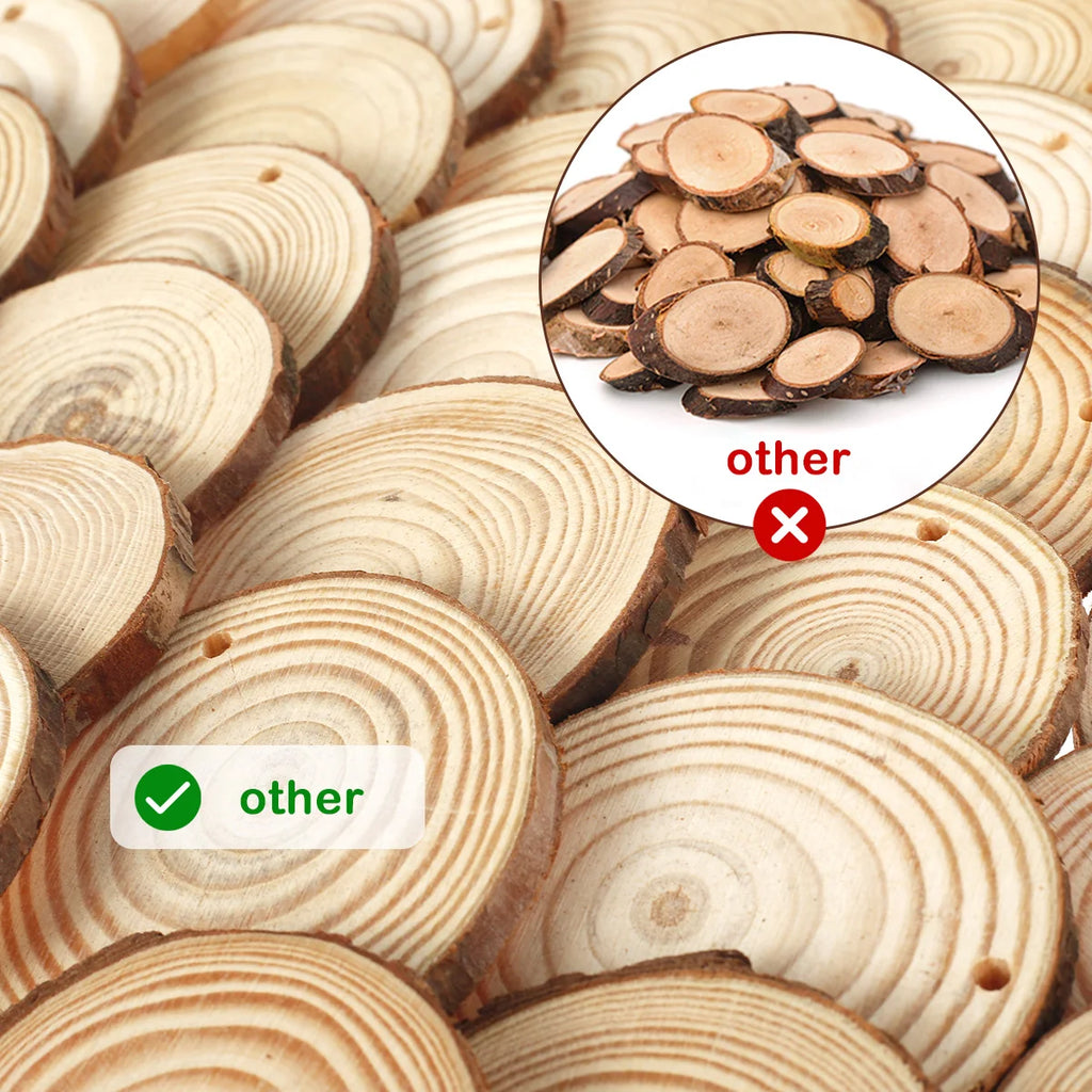 Natural Wood Slices 30pc Unfinished Round Circles for DIY Crafts Wood Craft Slices Nixie