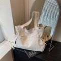 Women's Lightweight Nylon Tote – Large Capacity Shoulder Bag Nylon Tote Bag Nixie BB-581-White Extra Large