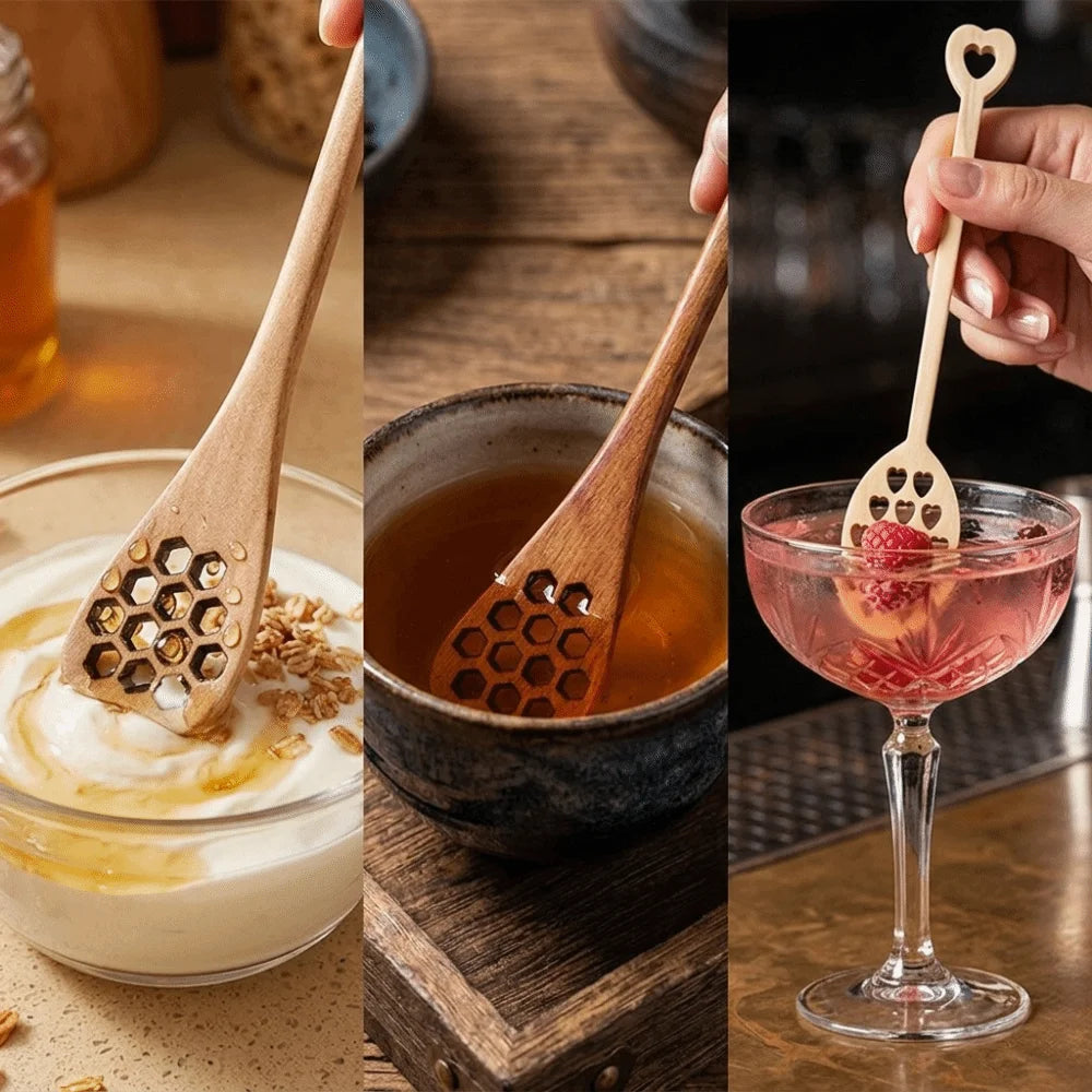 3-Piece Wooden Coffee Stirring Spoons – Eco-Friendly Long Handle