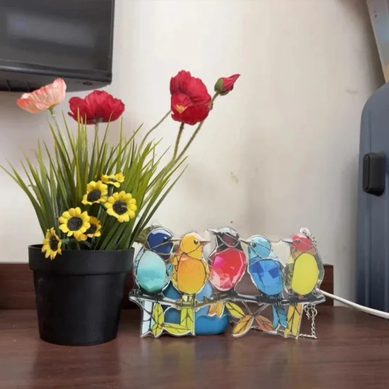 Colorful Acrylic Bird Pendant – Car & Garden Decoration Hanging Ornament Nixie