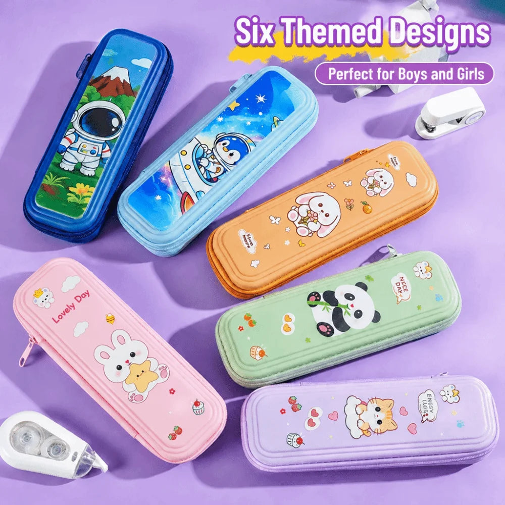 Cartoon Hard Shell Pencil Case – Large Capacity Stationery Box