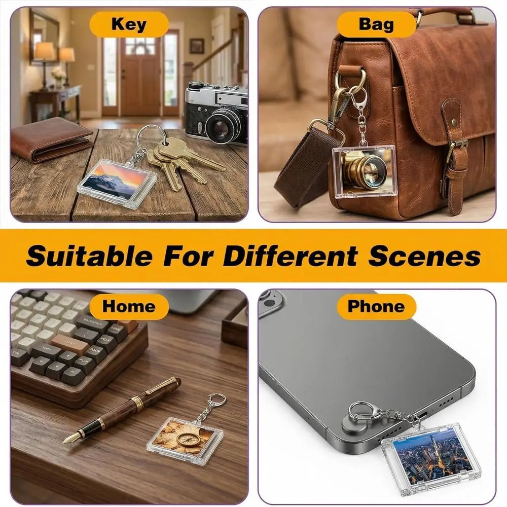5pcs Acrylic Mini CD Holder Keychain – Customizable Keyring