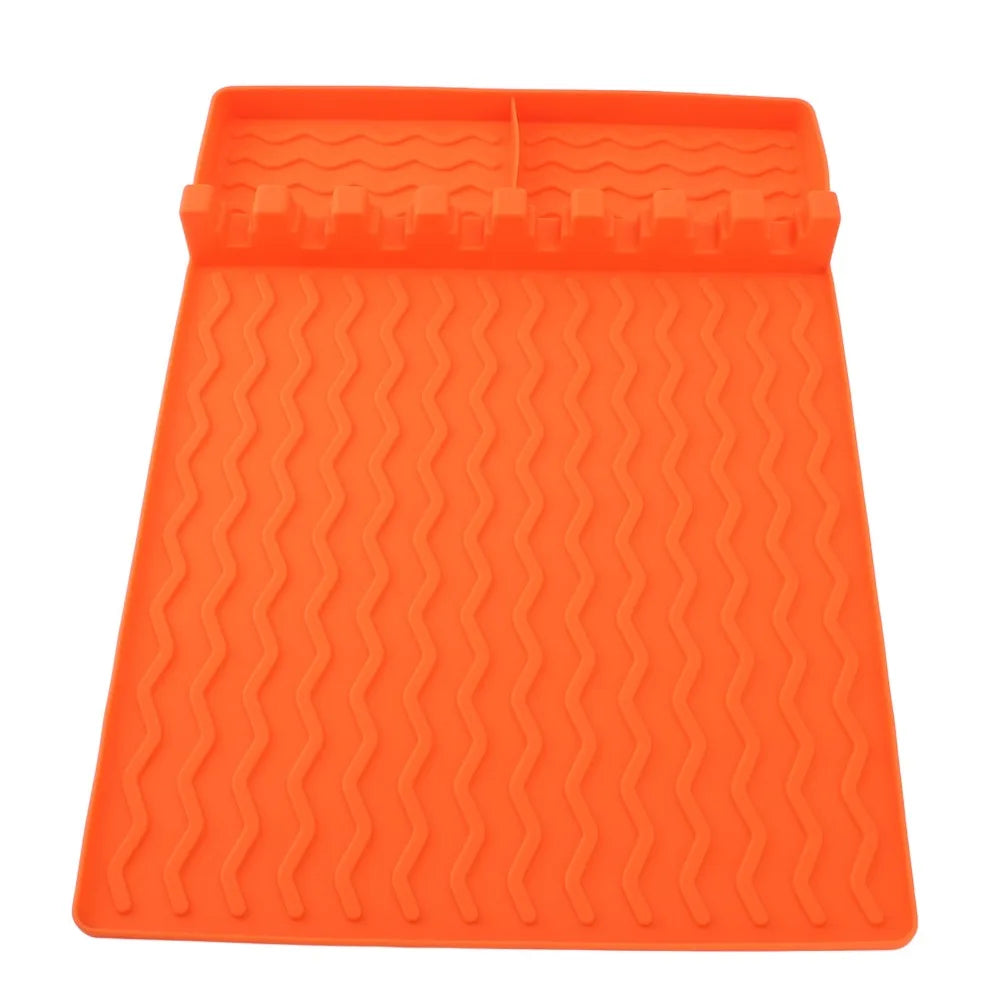 Silicone Griddle Mat – Heat Resistant Wavy Drip Pad, Orange Silicone Griddle Mat Nixie