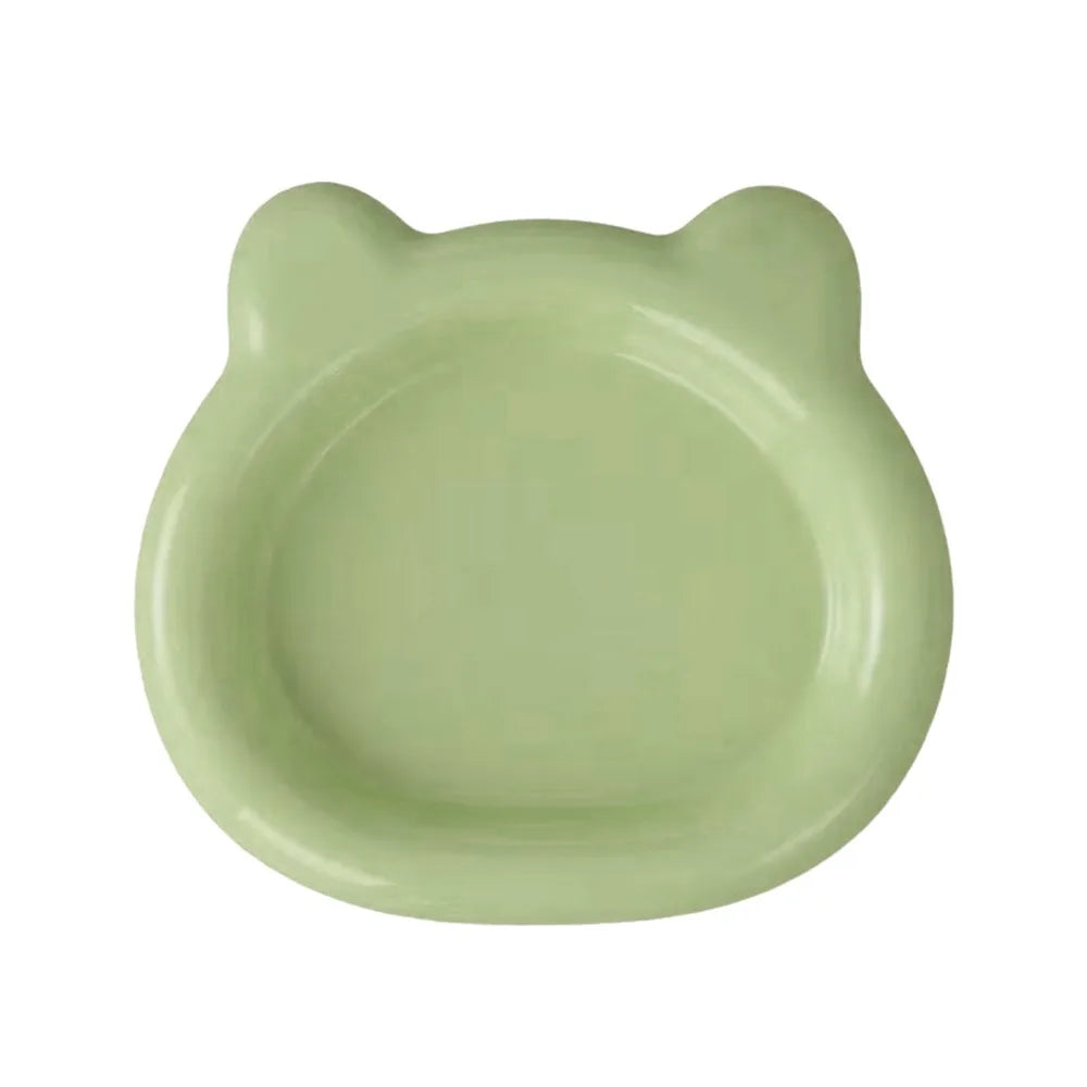 Cute Bear-Shaped PP Cat & Puppy Food Bowl – Anti-Tip Pet Food Bowl Nixie Green