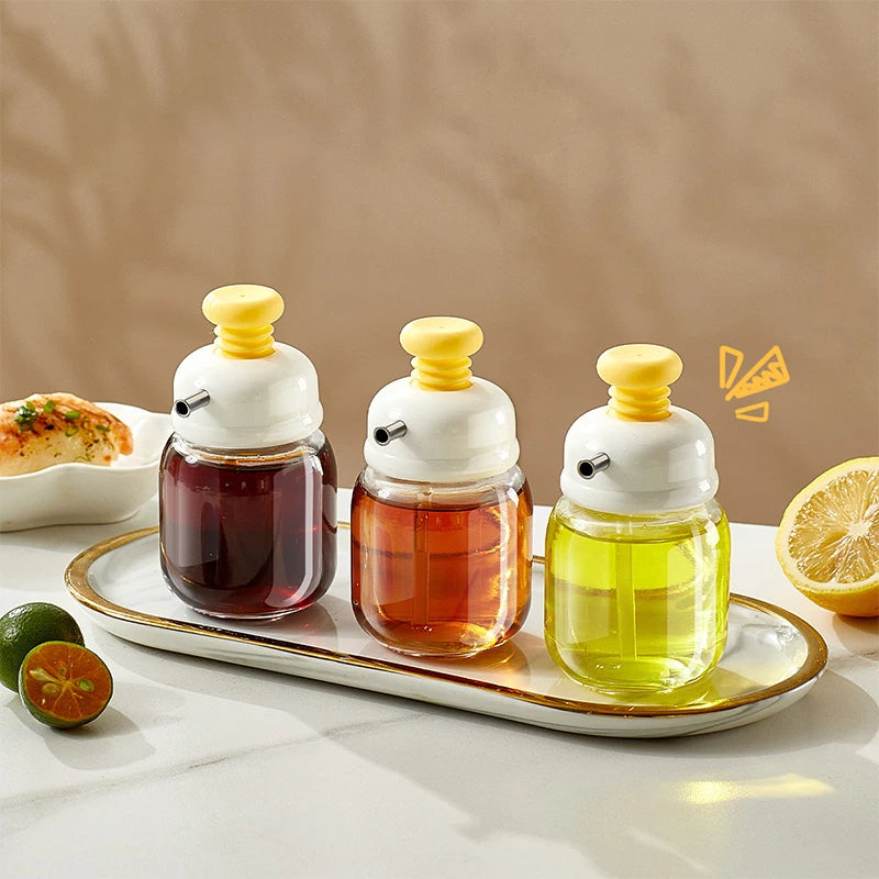 100ml Glass Press Oil Dispenser Bottle | Metered Seasoning Storage Oil Dispenser Bottle Nixie