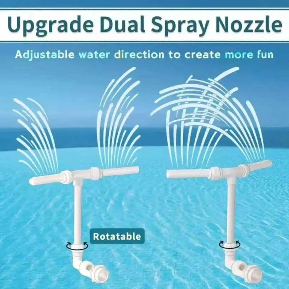 Adjustable Dual Spray Rotatable Pool Fountain Nozzle