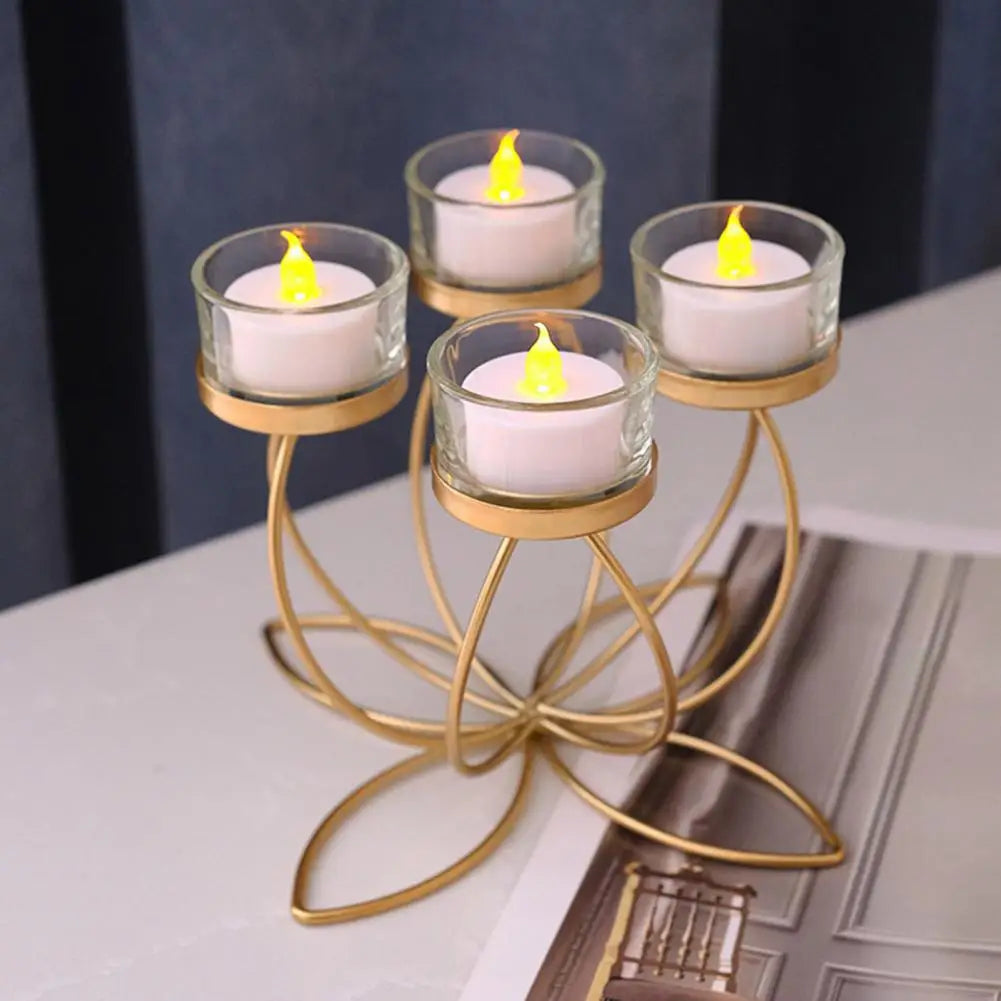 Iron Candle Holder Stand | 1/3/4/5 Candle Tabletop Candlestick Candle Holder Stand Nixie