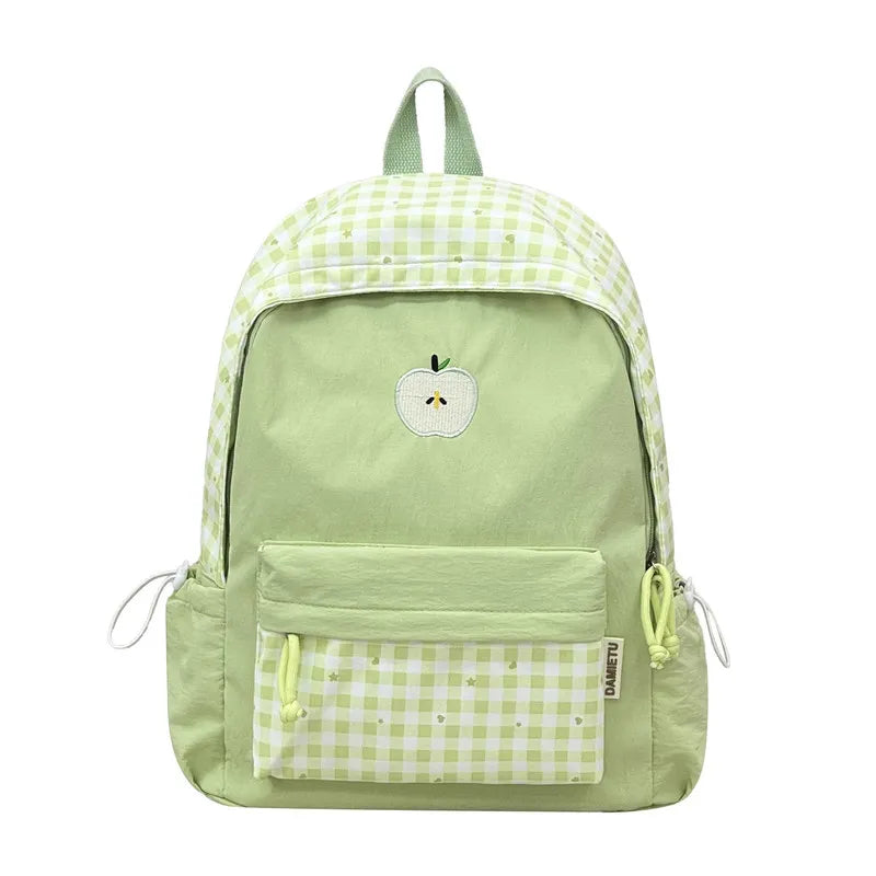 Nixie Plaid Backpack – Korean Style Teen Girls School Bag School Backpack Nixie