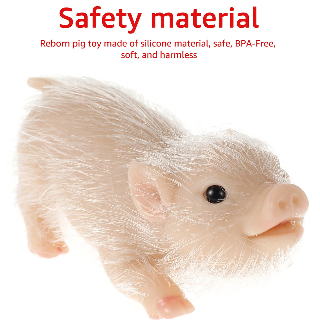 Lifelike Mini Reborn Silicone Pig Doll – Cute Piggy Toy Gift Silicone Animal Doll Nixie