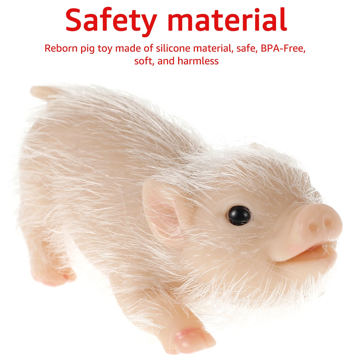 Lifelike Mini Reborn Silicone Pig Doll – Cute Piggy Toy Gift Silicone Animal Doll Nixie