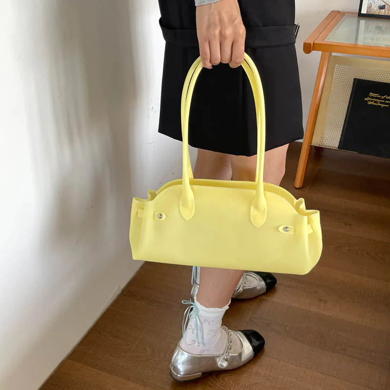 French Vintage Transparent Jelly Bag – Large Shoulder Tote Women's Shoulder Bag Nixie