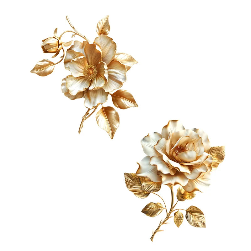Golden Flower Toilet Sticker – Waterproof Self-Adhesive Decal Bathroom Decal Sticker Nixie