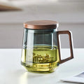 Glass Tea Cup with Lid – Heat-Resistant for Loose Leaf & Blooming Tea Glass Tea Cup Nixie Smoky Gray 525ml