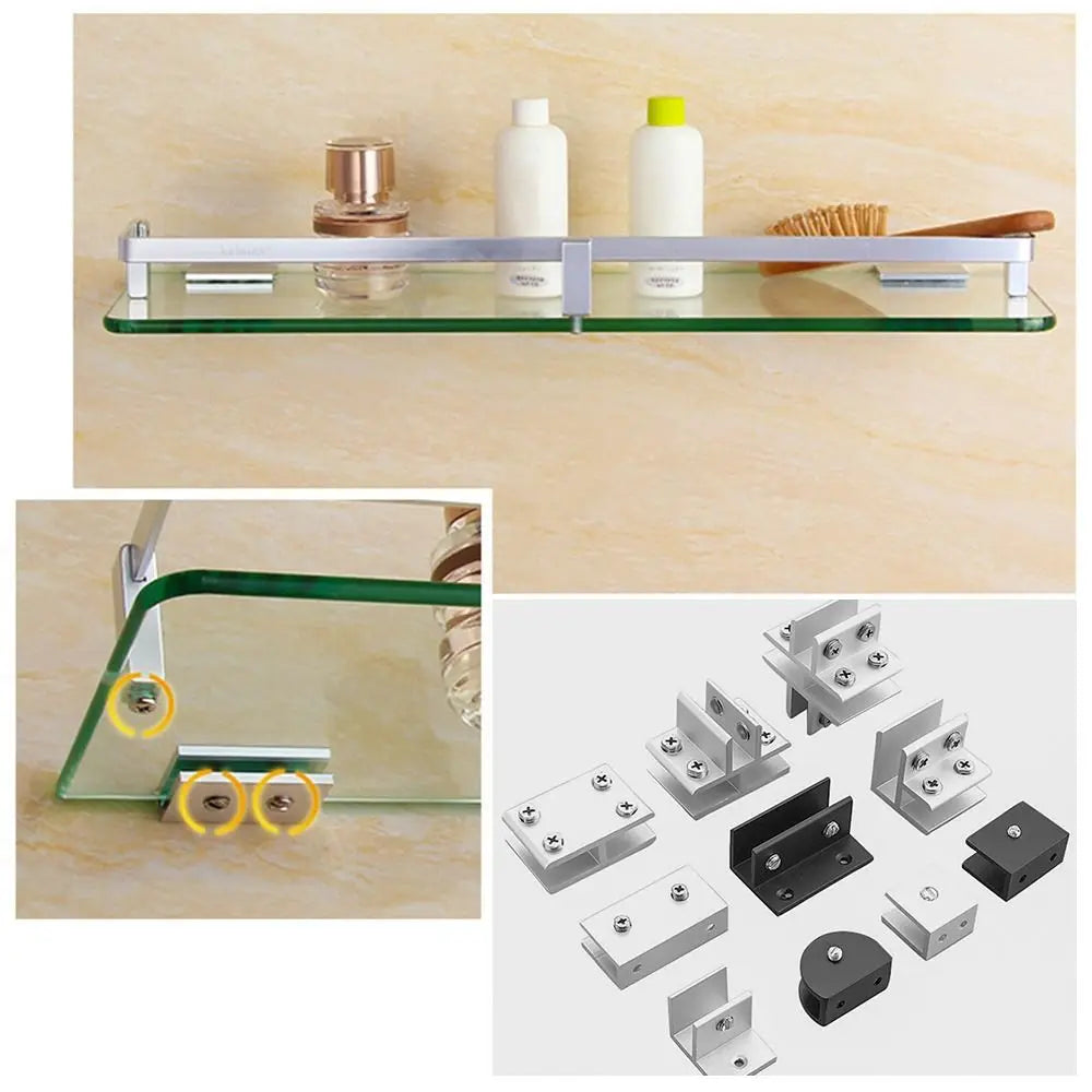 Zinc Alloy Glass Shelf Clamp Bracket for 6–12mm Glass Glass Shelf Bracket Nixie
