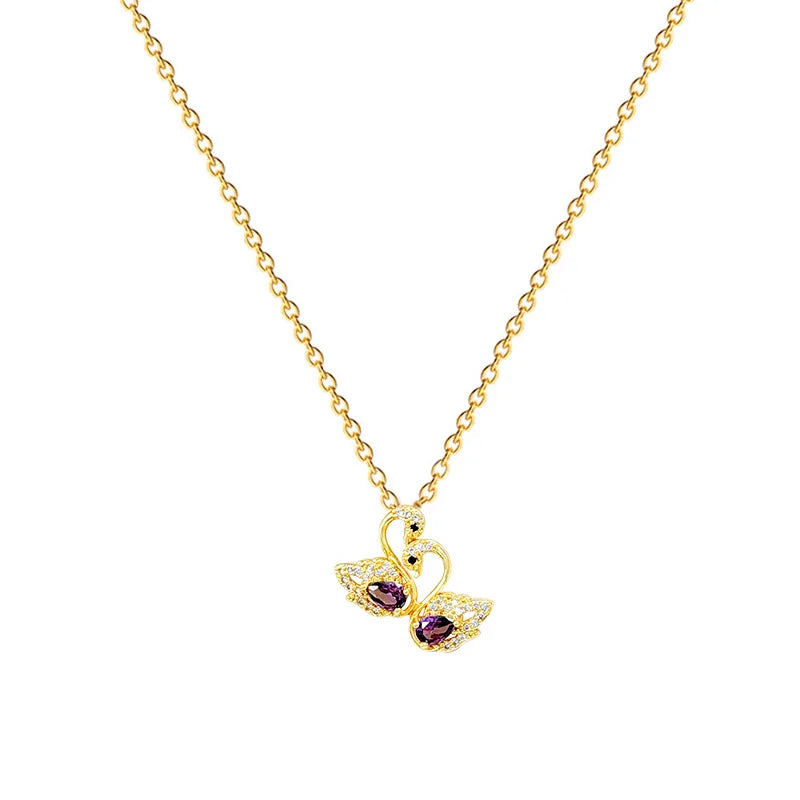 Swan Duckling Pendant Necklace – Dainty Gold Clavicle Chain Pendant Necklace Nixie