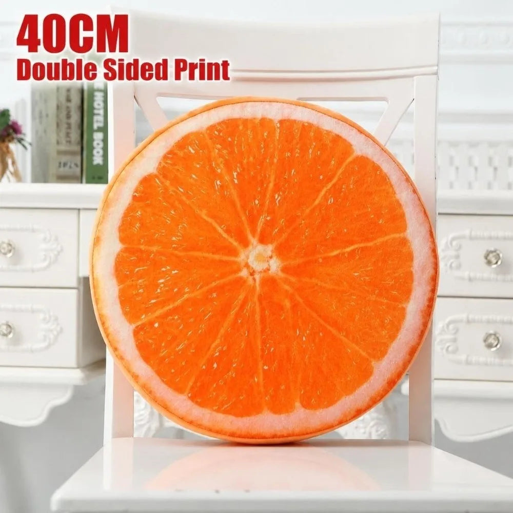 Soft Round Fruit Slice Plush Cushion | Sofa & Seat Pillow