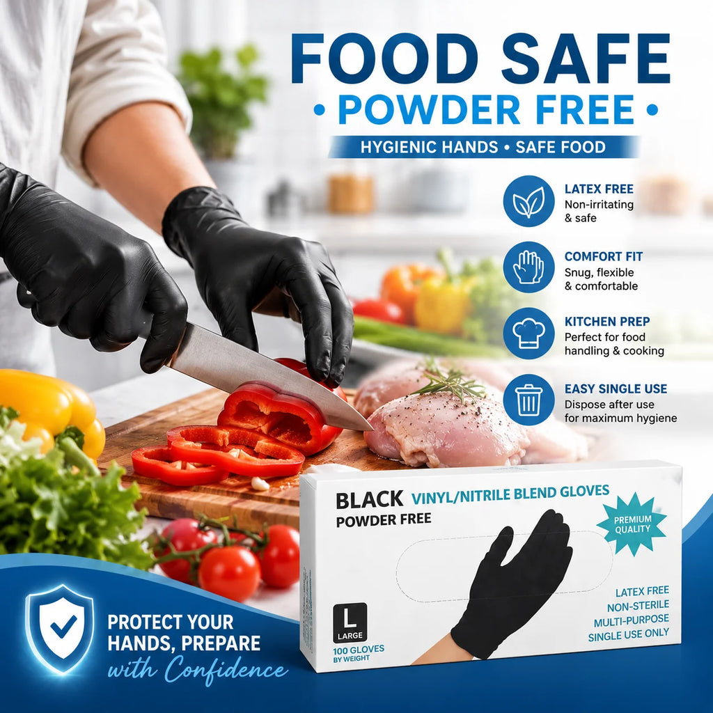 Disposable Black Nitrile Gloves – Latex Free | 10/50/100 PCS Disposable Nitrile Gloves Nixie