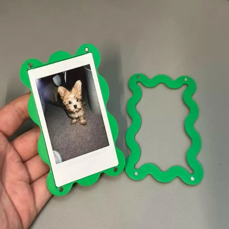 Magnetic Fridge Photo Frame Alloy Wavy Edge – 3-Inch Photos